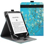 VOVIPO Universal Case for 6",6.8"7 kindle/Colorsoft Paperwhite eReaders,Folio Stand Cover with Handstrap Compatible with Kindle/Kobo/Tolino/Pocketook/Sony 6/6.8/7 inch ebook reader-Apricot Flower