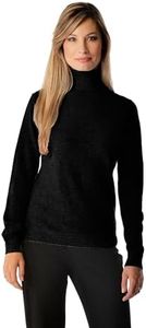 Cashmere Boutique 100% Pure Cashmere Turtleneck Sweater Women - Pullover, Slim Fit, Soft and Warm Long Sleeve Sweater - Black, Large