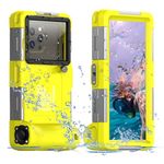 IPX8 Waterproof Phone Case for Swimming Underwater Case Universal Smartphone Diving Cover for iPhone 15 14 13 11 Pro Samsung S24 S23 S21 Ultra Huawei Google OnePlus Xiaomi Redmi LG,2nd Gen Yellow