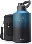 BUZIO 1.5 Gallon Water Bottle Insulated, (Cold for 48 Hrs) 192oz Large Water Jug Stainless Steel, 3.58in Big Wide Mouth Leak Proof Metal Flask with Carrying Sleeve for Camping,Gym,Travel,Indigo Crush