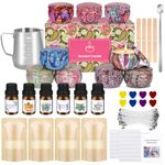 Candle Making Kit, Soy Wax Candle Making Kits for Adults Beginners, Make Your Own Candles,6Pack Soy Wax, 6 Fragrance Oils,8 Dye Blocks 9 Tins, Wax Melt Pot, 100 Candle Wicks, 100 Candle Wick Stickers