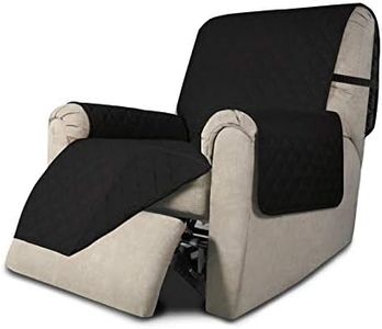 Easy-Going Recliner Chair Slipcover Reversible Sofa Cover Water Resistant Couch Cover Furniture Protector with Elastic Straps for Pets Dog (Recliner, Black/Black)