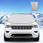 Car Windscreen Cover Frost Winter Magnetic Large, Car Screen Cover Windscreen Frost Protector Waterproof, Windshield Cover Windscreen Covers Frost SUV for Snow Ice Frost Fog Sun UV Guard,157 x 129cm