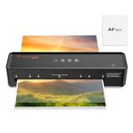 Bonsaii A4 Laminator Machine with 5 Laminating Sheets, 80-100mic Compatible, Compact & Portable Design, ABS Jam Release laminator for Home & Office Use, Black (L421-A)