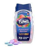 TUMS 278548 Ultra Strength 1000 Antacid Tablet, Assorted Berries, Pack of 72