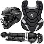 Easton BLACK 2.0 Youth Catchers Protective Box Set | Jr Youth Age 6-8 | 2020 | Black | Helmet Small 6 1/8-7 inch Hat Size| 12 inch Chest Protector | 11.5 inch Leg Guards | Dual Density Foam