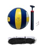 traders complete volleyball kit size- whit air pump and black nylon net official size and weight (pack of 1)