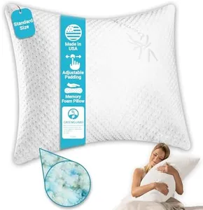 Xtreme Comforts Pillows for Sleeping - GreenGuard Gold Certified Adjustable Standard Memory Foam Pillow for Side, Back & Stomach Sleepers w/Removable Cooling Zipper Cover - Made in The USA