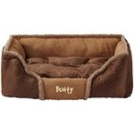 Bunty Kensington Dog Bed, Extra Large - Anti Anxiety Dog Sofa Bed, Cushioned Raised Walls, Machine Washable Pet Bed, Removable Inner Cushion, Non-Slip Rubber Base, XL - Brown