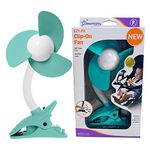 Dreambaby Stroller Fan - Adjustable Clip-On Fan with Soft Foam Fins (Aqua)