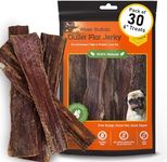 Advance Pet Products Gullet Flat Jerky (6" Long, 30 Count/Pack) Buffalo Dog Treats for Large, Medium & Small Breed, Healthy Training Treats for Dogs, Gluten Free & Odor Free, Easily Digestible - 1lb
