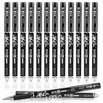 Erasable Gel Pens, 12Pcs 0.5mm Black Ink Eraser Rollerball Pens for Writing Bullet Journal Note Taking School Office Supplies