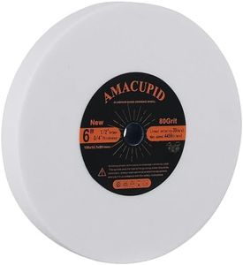 AmaCupid Bench Grinding Wheel 6 Inches, Aluminum Oxide Abrasive. for Sharpening Hardened Steel, High Carbon Steel and Other Hard Tools. 1/2 Inch Arbor, 3/4 Inch Thickness, 80 Grit