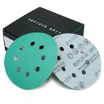 Serious Grit Sanding Discs 5 Inch 8 Hole 120 Grit - Heavy-Duty Hook & Loop Wet Dry Film Sandpaper Discs - Fine Grit Sand Paper for Random Orbital Sanders - Wood, Automotive, Metal, etc - 50 Pack Box