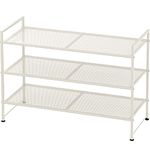 SimpleHouseware 3-Tier Stackable Mesh Shoe Racks with Shelves for 9 Pairs of Shoes Storage, White