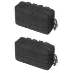 TRIWONDER Tactical Admin Molle Pouch EDC Pouch EMT Utility Bag Military Belt Pouch Molle Pouches for Hiking Hunting (Black - 2 Pack)