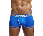 JOCKMAIL Mens Boxer Briefs Cool Quick Dry Men Underwear Panties Trunk Shorts, Blue, L