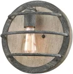 DAYCENT Farmhouse Sconces Wall Lighting Weathered Wood Wall Sconce Rustic Flush Mount Stained Finish