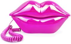 TelPal Corded Landline Phones for Home, Funny Novelty Lip Phone Gift, Wired Mouth Telephone Real Landline Home Office Telephones Furniture Decor (Rose)