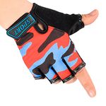 Kids Fingerless Cycling Gloves Mittens Breathable Non-Slip Shock-Absorbing Kids Riding Bike Gloves Girls Boys Fishing Bicycle Roller Skating Hunting Climbing Half Finger Outdoor Sports Gloves