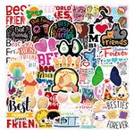 Best Friends Stickers 50Pcs Vinyl Waterproof Stickers for Laptop Skateboard Scrapbook Water Bottle Phone Guitar Luggage Bike, Motivational Friendship Stickers for Kids Teens