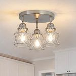 ABEAJAT Kitchen Light Fixtures Ceiling Mount, 3-Lights Multi-Directional Ceiling Lamp with E26 Base, Adjustable Flush Mount Ceiling Light Fixtures for Farmhouse Kitchen Hallway Dining Room Entryway