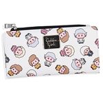 Golden Girls Wallet Chibi Character Zip Closure Faux Saffiano Leather Wallet