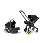 Doona i Baby Car Seat & Travel Stroller Nitro Black - Convertible 0+ Car Seat and Pram with 5 Point Safety Harness - Ergonomic Pushchair and Travel System - ISOFIX Base Sold Separately