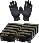 {1000 Pieces} Black Nitrile Nitro Powder Free Disposable Gloves Carton -10 Boxes of 100 (Extra Large)