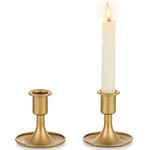 Candlestick Holders Taper Candle Holders, Romadedi Gold Candle Stick Candle Holder for Table Centerpiece,Wedding Reception,Festive Christmas Mantel Decoration or Home Decor, Set of 2