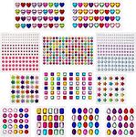 AIEX 12 Sheets 770 Pieces Self-Adhesive Rhinestone Stickers Crystal Gem Stickers for Craft DIY, Assorted Colors and Shapes