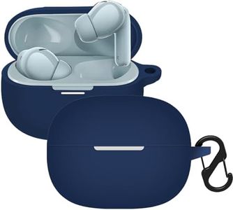 KUSINHOKA Custodia Compatibile con Xiaomi Redmi Buds 5 PRO, Cover Protezione in Silicone con Gancio Portachiavi, Morbido Antiurto Portatile Custodia Protettiva [Ricarica Wireless], Blu