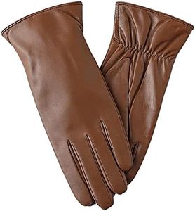 FEIQIAOSH Winter Leather Gloves for Women, Cashmere Lined Touchscreen Gloves for Texting, Premium Soft Sheepskin Warm Glove