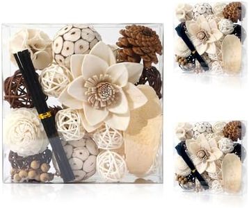 2 Boxes of White Potpourri Bowl Filler Decorative Scented Mixed Dried Flower Vase Filler for Home Decoration