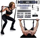 INNSTAR Home Gym Set, Home Resistance Workout Set with Workout Bar for Chest Training, Squat, Deadlift, Back Training, Portable Workout Set for Home, Gym & Travel (Camo BLUE-105LB)