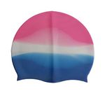 Passion Petals Cartoon Swimming Cap Silicone Diving Waterproof Swim Hat Kids Girl Boy Favour Bathing Cap with 22 * 18cm - Tricolour4