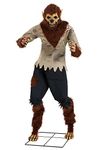 6FT Animatronic Feral Werewolf Outdoor Decoration, Realistic Scary Talking Light-Up Eyes Halloween Wolf Decor Seasonal Visions International Standard