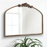 OUSHUAI Gold Arched Mirror,Baroque 