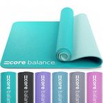 Core Balance Yoga Mat, TPE Gymnastics Mat, Training Mat, Non-Slip Pilates Mat, Yoga Fitness Mat for Fitness, Pilates and Gymnastics with Carry Strap, 183cm x 65cm x 0.6cm (Teal)