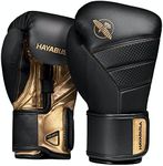 Hayabusa T3 Boxing Gloves for Men and Women Wrist and Knuckle Protection, Dual-X Hook and Loop Closure, Splinted Wrist Support, 5 Layer Foam Knuckle Padding - Black/Gold, 12 oz