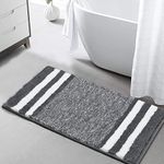 Pauwer Luxury Large 60 x 120 cm Bath Mats, Super Soft Anti Slip Bathroon Rug Absorbent Machine Washable Bath Floor Carpet Rug for Bathroom