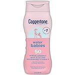 Coppertone Water Babies Sunscreen Lotion SPF 50, Pediatrician Recommended, Water Resistant, 8 Fl Oz Bottle