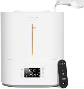 ASAKUKI Air Humidifier for Bedroom 4L, Top Fill Cool Mist Air Humidifier for Plants Babies, 40H Runtime, Essential Oil Diffuser for Large Room, with Night Light, Auto Shut Off, Easy Clean