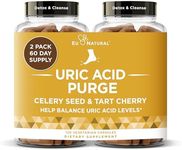 Purge! Uric Acid Flush – Eat & Drink What You Want – Detox and Cleanse with Celery Seed Extract, Tart Cherry & Chanca Piedra for Effective Joint Support & Active Mobility – 120 Soft Vegan Capsules