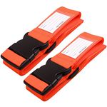 OW-Travel Personalised Luggage Straps for Suitcases (2 Pack Orange) Easy to Spot Sturdy Suitcase Straps with Luggage labels. Luggage Strap Travel Belt for Suitcase Bag Baggage. Bag Strap Case Belts