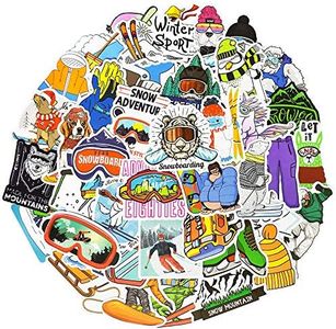 QTL Ski Stickers for Snowboard Stickers Ski Helmet Stickers Vinyl Skiing Stickers for Kids Waterproof Snowboarding Stickers Packs for Teens Adult 50Pcs