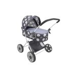 509 Crew Daisy Doll Pram - Fits Dolls up to 18", Large Retractabel Canopy, Storage Basket & Bassinet, Pretend Play for Kids Ages 3+ (Squirrel Grey)