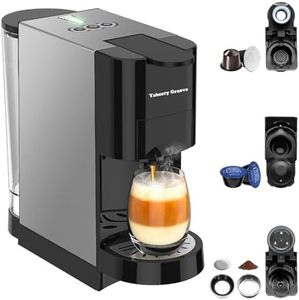 4in1 Espresso Machine,Customize Volume Settings，Automatic Coffee Maker, Single-Serve Capsule Coffee Machine for Nespresso original/L'OR/Ground Coffee,19Bar Espresso Machine,1450W Coffee Machine