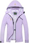 GIISAM Hiking Jacket Women Water Proof Lightweight Raincoat Women's Packable Travel Windbreaker with Hood Professional Purple
