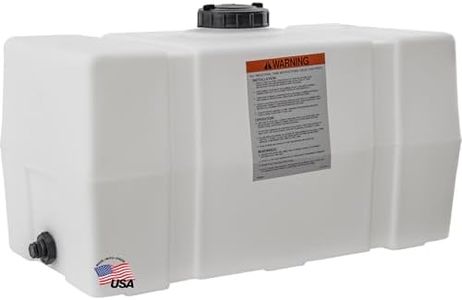 RomoTech 82123919 Horizontal Square Reservoir 50 gallon, Made In The USA, Poly Tank For Farming Water and Non-Flammable Liquids, Rust and Corrosion Proof, Clear